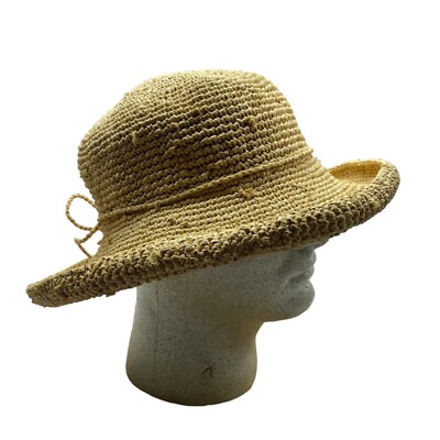 The Scala Collection Women Crocheted Packable Sun Raffia Straw Hat OSFM 