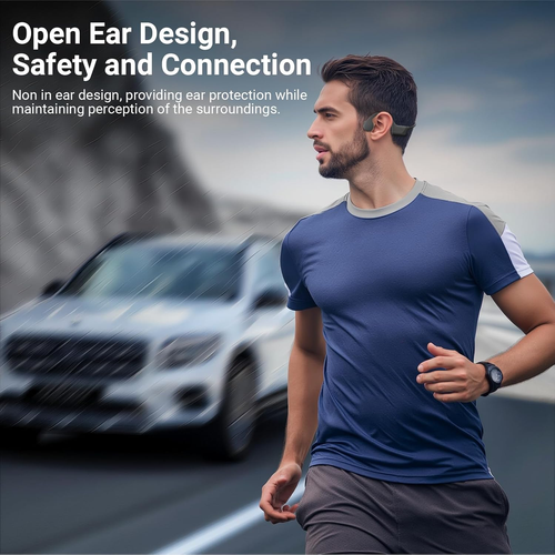 New 2025 Bone Conduction Headphones, Bluetooth 5.4 Open Ear Headphones with Mic, - Picture 4 of 6