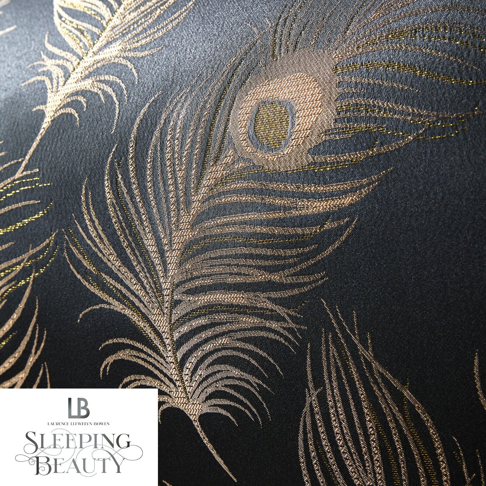 Laurence Llewelyn-Bowen DANDY Luxury Bedding Duvet Set Black Gold Feather Soft - Picture 12 of 24