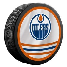 Edmonton Oilers Retro Reverse Double-Sided Logo NHL Inglasco Souvenir Puck