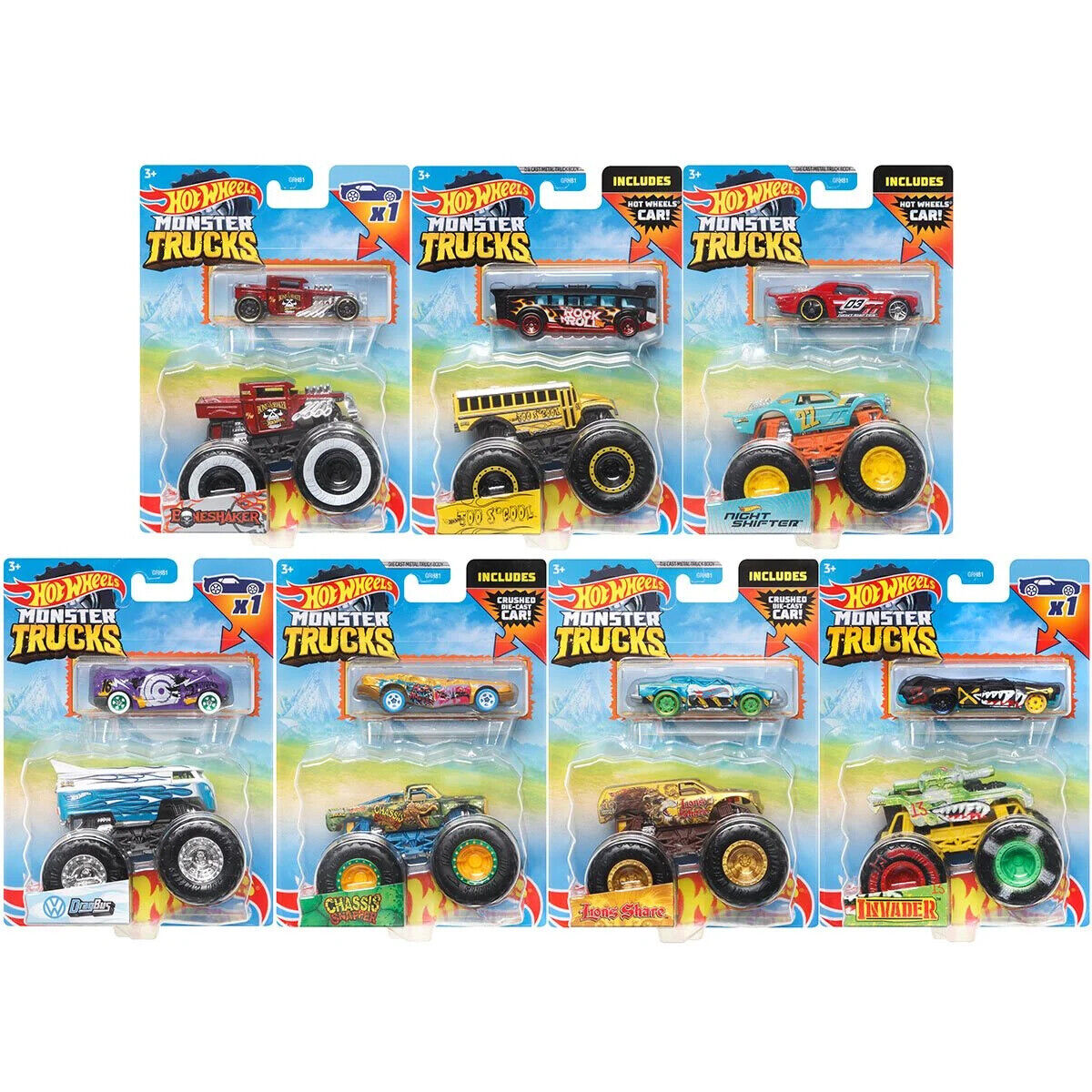 Hot Wheels Monster Trucks Duo Pack 2022 Mix 1 You Choose Truck