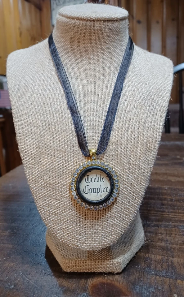 Authentic Antique Organ Stop Necklace Treble Coupler Vintage Pump Organ 18 Inch - Image 3 of 4