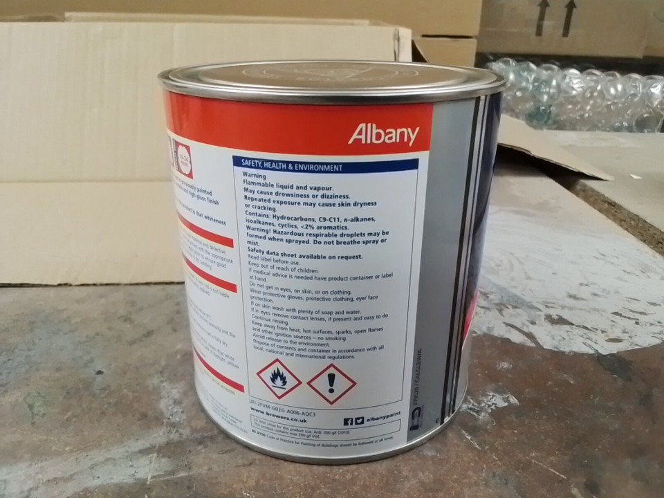 Albany Trade Paint 1L Brilliant White Gloss eBay