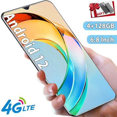 2025 New 6.8'' Android Smartphone 128GB Unlocked Cell Phone US Dual SIM Octa Core