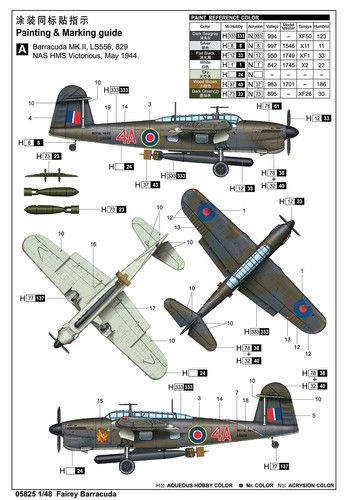 Trumpeter 05825 1:48 UK Fairey Barracuda Aircraft Assemble Model Kit - 第 6/13 張圖片