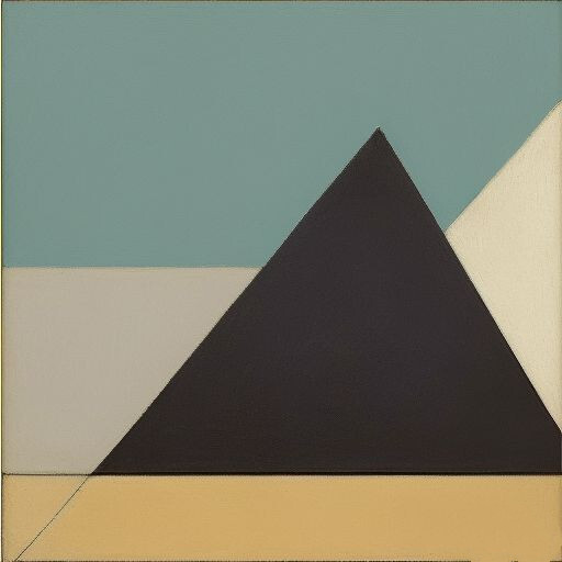 Medium Abstract Painting 2x2 ft. Post-Modernism Geometric Demrin Cubism II NEW