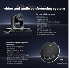 Tongveo AIO Conference Room Video Camera System Bundle HD 1080P 60fps 3X Zoom