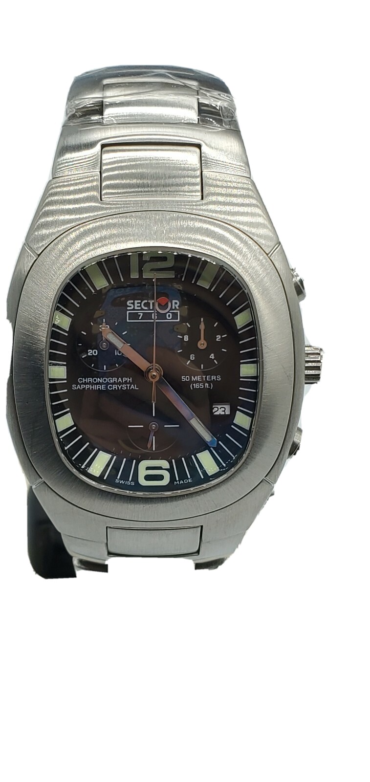 Montre Suisse Sector Pour Homme - Cadran Argent, Verre Saphir, Fonction Date, Neuve Avec étiquettes