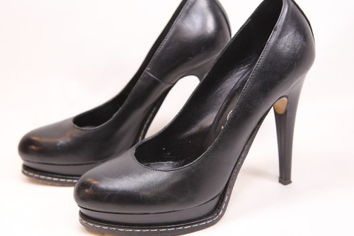Para mujer geox respira Bombas Zapatos De Taco// De Cuero Negro 8/38.5  Italia | eBay