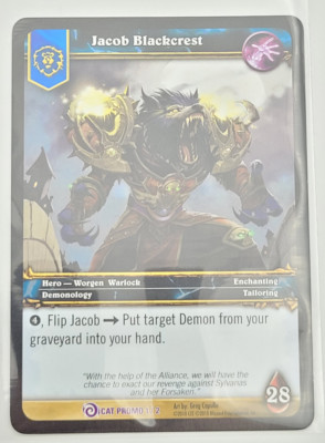 World of Warcraft - WOW TCG - CAT Promo Karte  1/2 - Jacob Blackcrest - Worgen