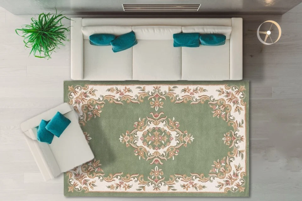 Tapete de lã Royal Aubusson tufado à mão – Estilo antigo, tapete oriental de alta qualidade. - Imagem 3 de 4