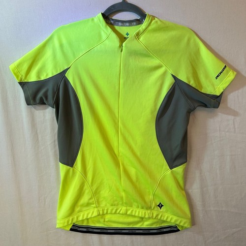 Specialized Radsport Sport Trikot Damen L Neon Gelb Full Zip Kurzarm