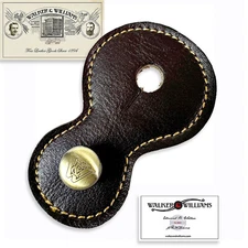 Walker And Williams Premium Dark Brown Grain Leather Output Jack Strap Adapter