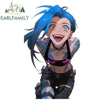 EARLFAMILY 5.1'' Arcane JinX Funny Anime Car Stickers Creative Graffiti Decals