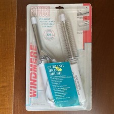 Vintage WINDMERE 5/8" Hot Curling Iron Curling Brush Set 1980s-90s, Brand New