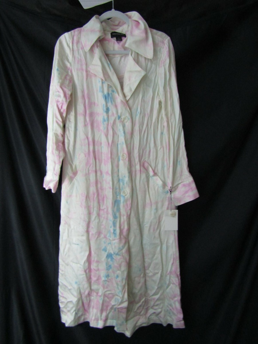 NWT Something Navy Spring Duster Runway Tie Dye Trench Size XS