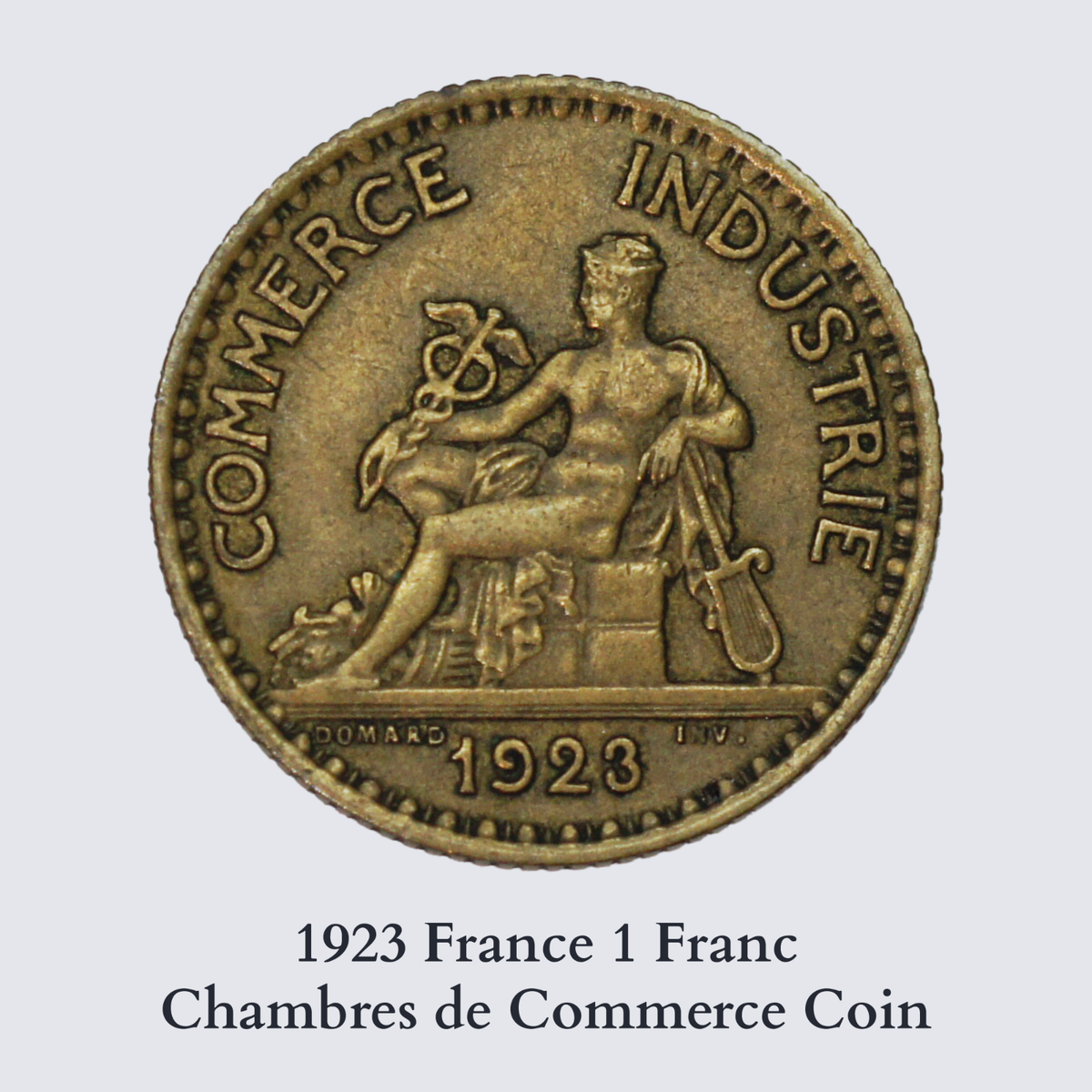 1923 France 1 Franc Chambres de Commerce Coin - Vintage French