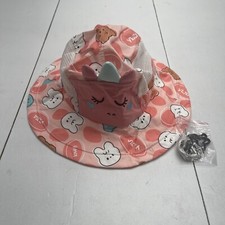 Pink Printed Mesh Summer Bucket Hat Youth Girls OS New