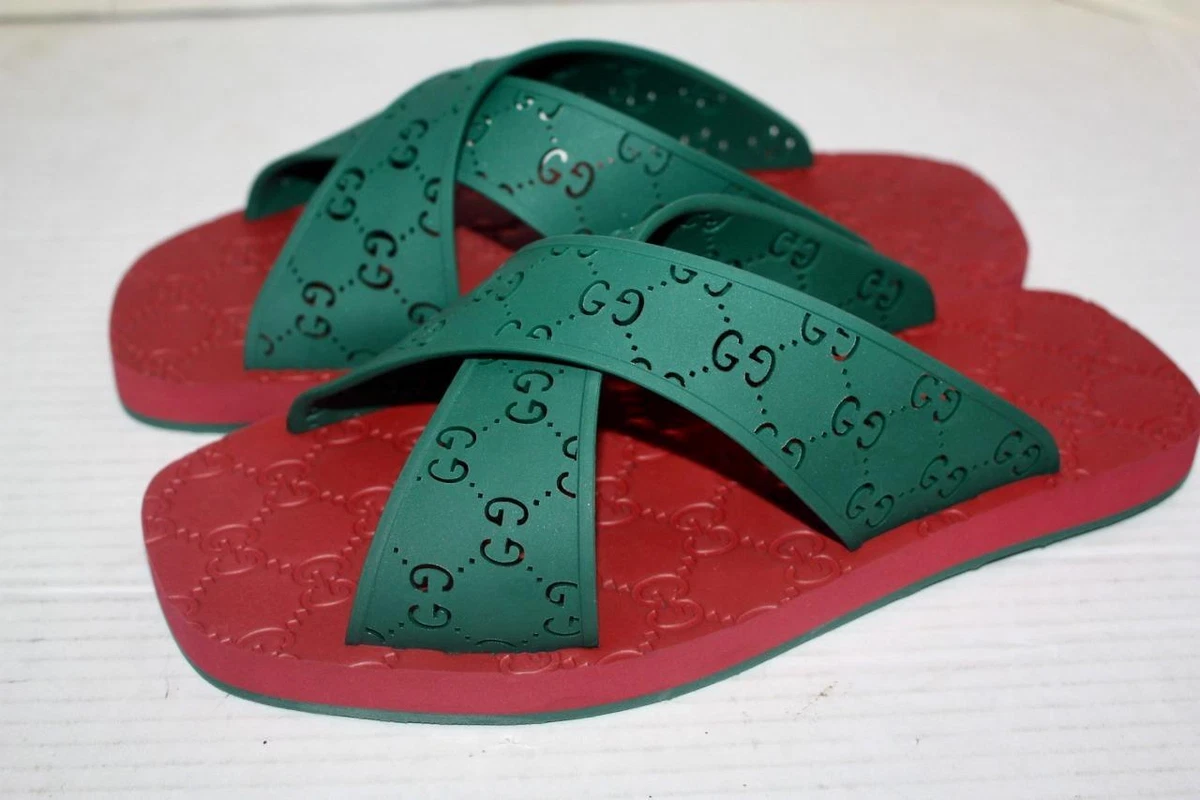 Gucci Double G Sandals in Green for Men