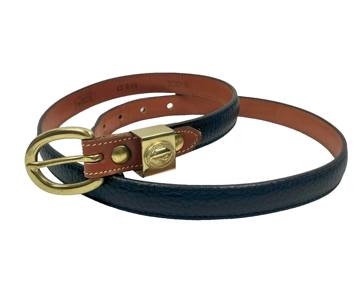 VTG  Dooney & Bourke Black Leather Belt w/ Brass Buckle. XL Late 80’s/Early 90’s Dooney & Bourke Black Snake Skin Leather Belt Retro Square  main image 3