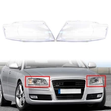 1 Pair Car Transparent Headlight Headlamp Lens Cover For Audi A8 D3 2005-2010