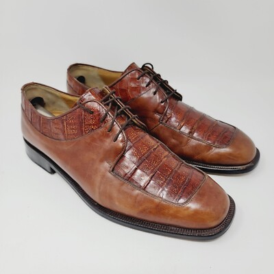 Caporicci Men’s Shoes 11 Caporicci Mens Sz 11N Black Genuine Alligator Dress Cap Toe  main image 2