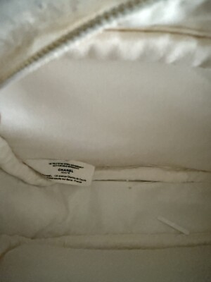 New Chanel Beaute White Tweed Cosmetic Makeup Pouch Limited