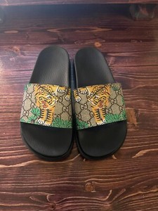 Gucci Slides Flip Flops Bengal Tiger Mens Size 6 Gucci Slides Flip Flops Bengal Tiger Mens Size 6 | eBay main image 3