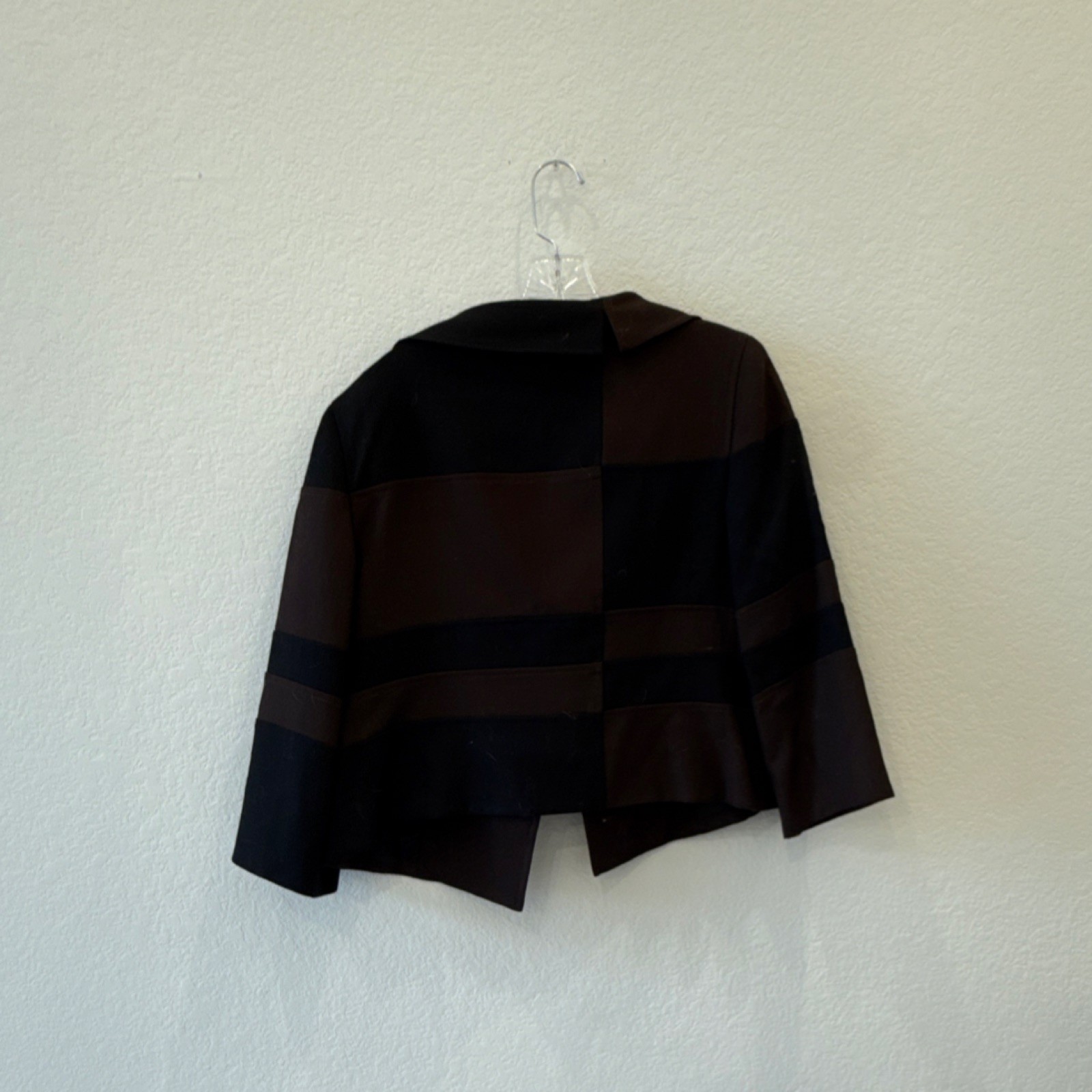 Escada Brown Black Striped Button Collared Women'… - image 2