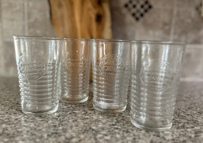 Bormioli Rocco~11 oz Water Glasse~Clear~Made in Italy~Since 1825~Set of Four
