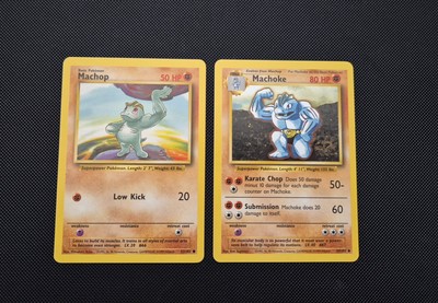 Pokemon Machollo & Maschock Base Set 1999 - Machop & Machoke English WOTC