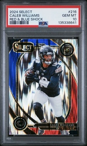 CALEB WILLIAMS 2024 Select Club Level Red Blue Shock RC PSA 10