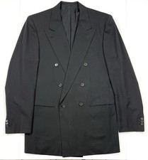 Brioni Mens Double Breasted Suit Jacket Sz 40 Long Blazer Peak Lapel Bespoke