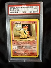 2000 Pokemon Cyndaquil 57/111 Neo Genesis 1st Edition PSA 9 OLD LABEL Vintage