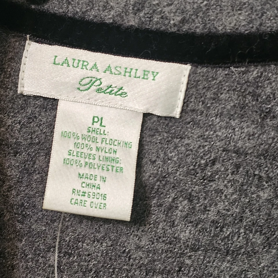 Laura Ashley Blazer Wool Flocking Hollywood Regency Whimsi Goth Sz Petite L - Image 3 of 4