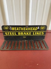 VINTAGE 1940s WEATHERHEAD STEEL BRAKE LINES GAS STATION DISPLAY SIGN ADVERTISING