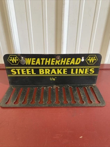 VINTAGE 1940s WEATHERHEAD STEEL BRAKE LINES GAS STATION DISPLAY SIGN ADVERTISING