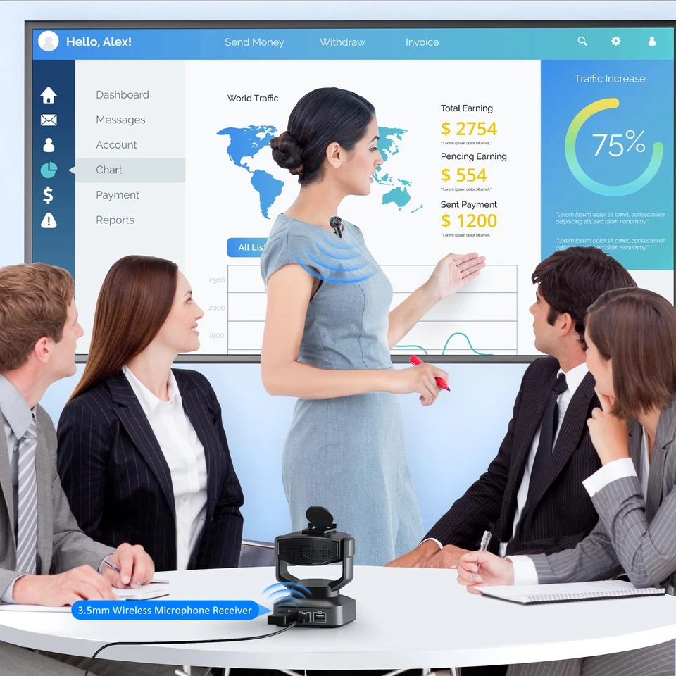 Zoom Certified, NexiGo N990 (Gen 2) 4K PTZ Webcam, Video Conference - Image 4 of 4