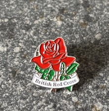 British Red Cross Red Rose Enamel Pin Badge