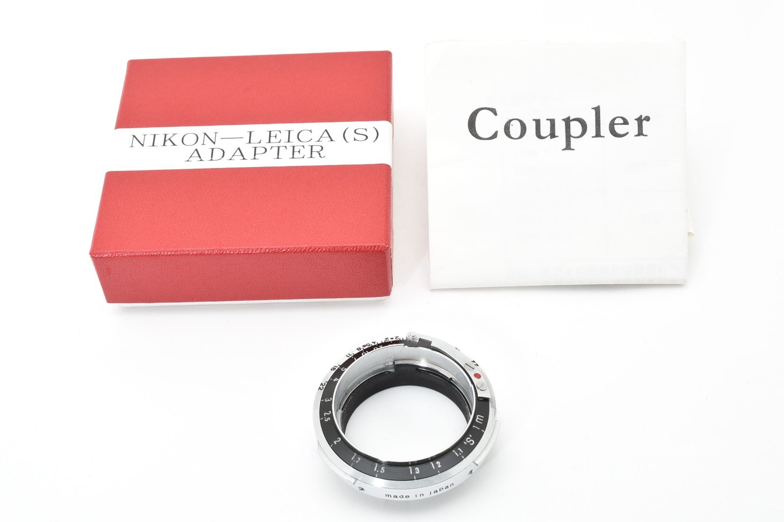 Rare! Vintage [MINT in Box,Manual] Nikon S to Leica L Rangefinder Coupler JAPAN