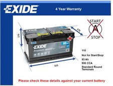 Battery fits AUDI A3 A2 S3 TT A4 S4 RS6 A6 Q5 A4 Allroad S6 Exide 110
