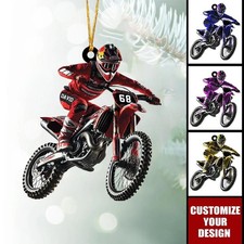 Personalized Motocross Dirt Bike Ornament Gift for Biker Racer Motocross Racing