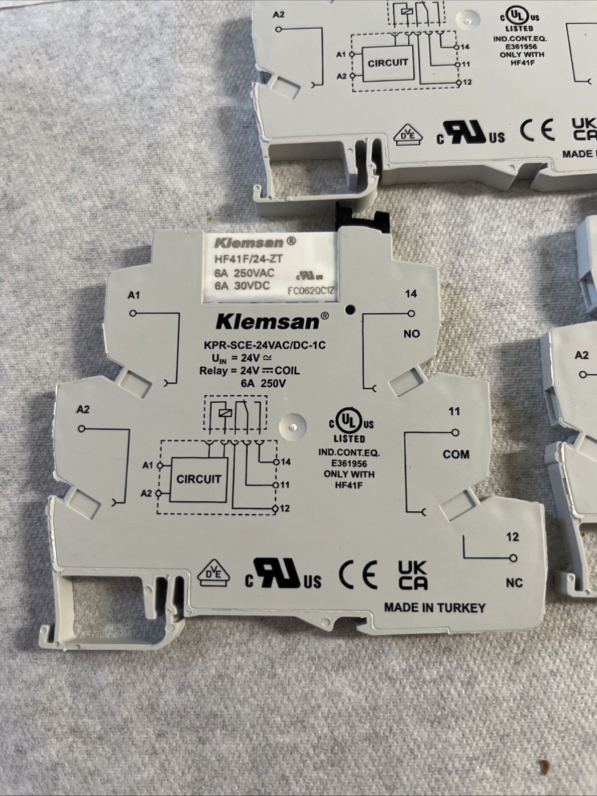 Lot of 3 KLEMSAN KPR-SCE-24VAC-DC-1C Interface Relay