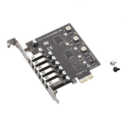 1 Stück Erweiterungskarte PCI-E auf 8 Port USB 3.2 Gen1 Controller Typ C 5Gbit/s