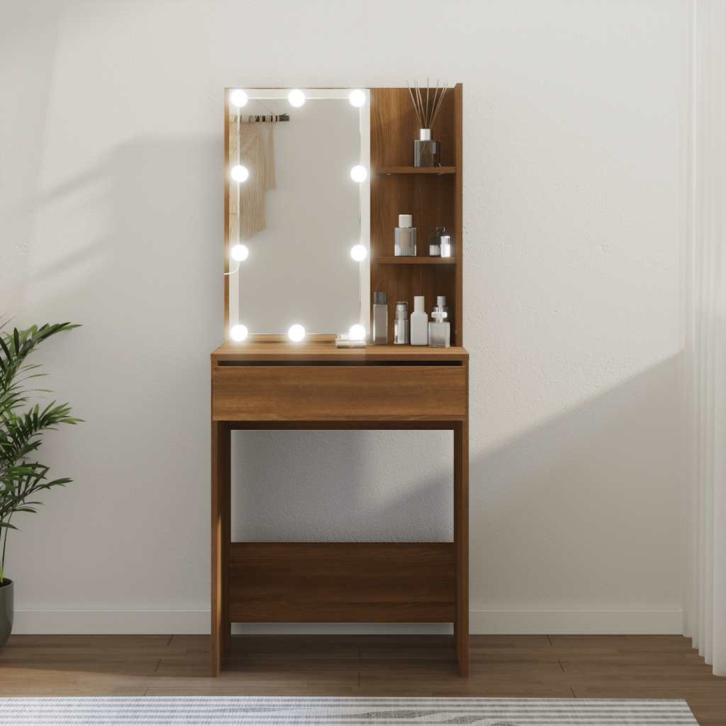 Toeletta con Luci a LED Tavolo da Trucco 60x40x140 cm Colori Diversi vidaXL foto 4