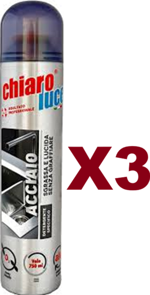6 PZ CHIARO LUCE ACCIAIO SGRASSA E LUCIDA SENZA GRAFFIARE 300ML - Immagine 5