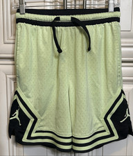 Jordan Youth Dri-FIT Sport Diamond Mesh Basketball Shorts Green Black Small