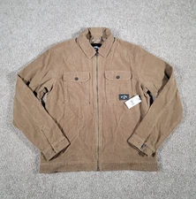 Billabong Corduroy Jacket Small Tan Mens Full Zip Skate Surf Pockets NWT $140