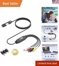 VHS to Digital Converter, RCA to USB Converter for VCR, Hi8, Mini DV, 1080P ...