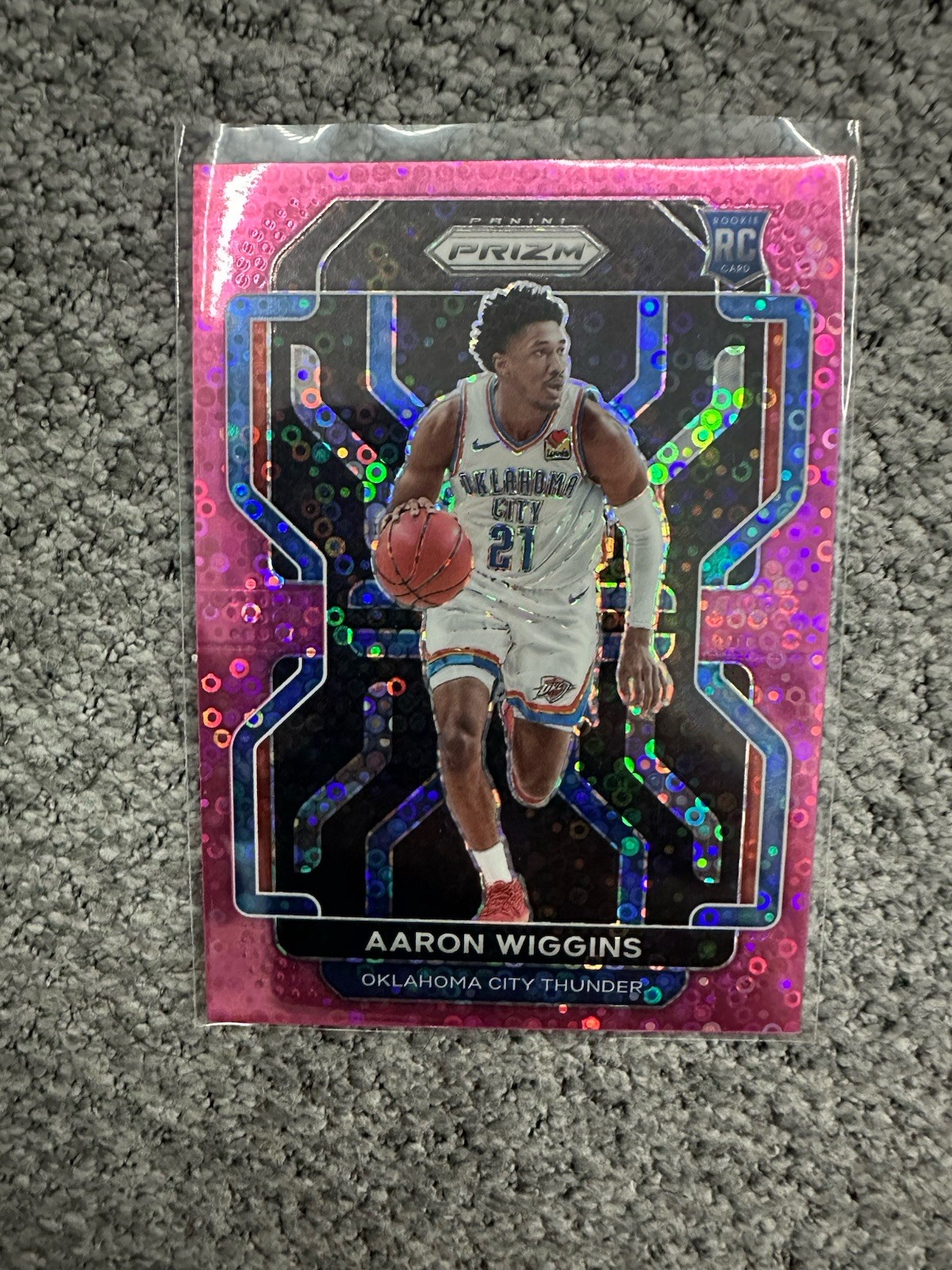 2021-22 Panini Prizm Pink Fast break Disco #/50 Aaron Wiggins #286 Rookie RC